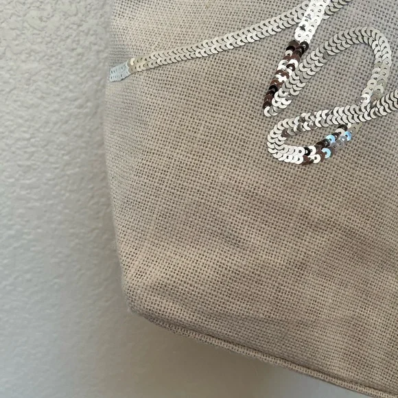 Mud Pie | Silver Sequin Bride Tote Bag - Picture 7 of 11